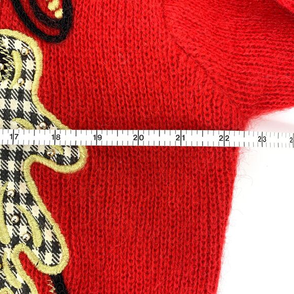 I.B. Diffusion Vintage Mohair Cardigan Sweater Coat Jacket Applique Size S - Picture 6 of 11